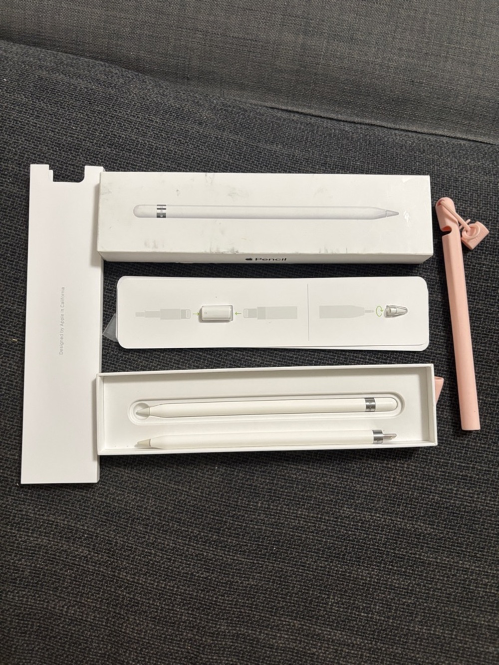2 Apple Pencils 1st Generation with Pink Accessory Sleeve